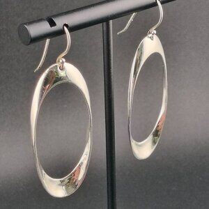 Brilliance Fine Jewelry .925 Sterling Silver Oval Hoop Earrings